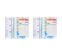 Giwnhvx 2 Set di ricarica per pianificatore di bilancio A6, 82 fogli pianificatore mensile settimanale, blocco note, 6 fori, per copertina di raccoglitore A6, salvare A