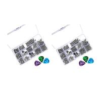 Giwnhvx 2 set di viti per chitarra elettrica, kit di ordinamento per chitarra elettrica, ponte, pickup, 6 pezzi di colore casuale plettri per chitarra