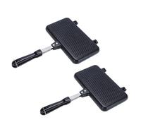 Giwnhvx 2 stampi a gas antiaderenti per panini, pane tostato, pancake, forno, barbecue, forno