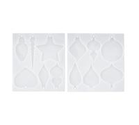 Giwnhvx 2 stampi in resina di Natale, 12 forme diverse di stampi in resina per decorazioni di Natale, stampi in silicone di Natale per stampaggio di resina di facile installazione