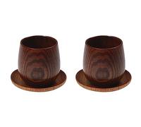 Giwnhvx 2 tazze da tè in stile giapponese in legno massiccio, stile retrò, tazza da tè isolata, 150 ml