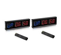 Giwnhvx 2 timer da palestra, timer a intervalli a LED, conto alla rovescia digitale, orologio da parete per fitness, cifre giù/su, cronometro