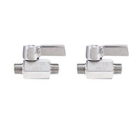 Giwnhvx 2 valvole a sfera in acciaio inox 316, filettatura NPT da 1/4", mini valvola a sfera maschio (maschio e maschio da 1/4 di pollice)