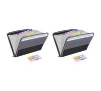 Giwnhvx 2 x 13 tasche portadocumenti portadocumenti, con cerniera, adatto per carta A4, banconote A