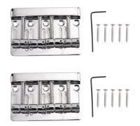 Giwnhvx 2 x 4 corde Hardtail ponte per basso di precisione PB Style Bass, cromato
