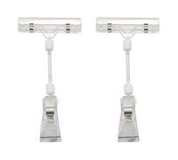 Giwnhvx 2 x 6,5 pollici di altezza trasparente plastica doppia clip regolabile segno carta titolare display