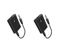 Giwnhvx 2 x Adattatore Bluetooth 5.3 per aereo a 2 auricolari , jack da 3,5 mm, ricetrasmettitore Bluetooth in per TV