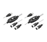 Giwnhvx 2 x Adattatore USB MIDI, Interfaccia Ingresso/Uscita USB Tipo A a MIDI Din 5 Pin con Indicatore LED per Tastiera Musica