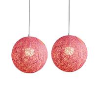 Giwnhvx 2 x bambù rosa, lampadario a sfera in rattan e paralume in di rattan a forma di sfera individuale