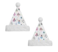 Giwnhvx 2 x berretto di Natale per adulti unisex berretto di Babbo Natale in tessuto con d', berretto di Natale per feste di Natale.