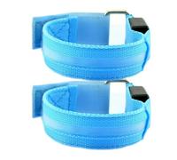 Giwnhvx 2 x Braccialetti di sicurezza ricaricabili USB per notturna LED sport all'aria aperta avviso gamba blu