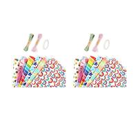 Giwnhvx 2 x Carta da imballaggio di compleanno arcobaleno, regalo per donne e ragazze ragazzi riciclabili per tutte le occasioni di decorazione di imballaggio regalo