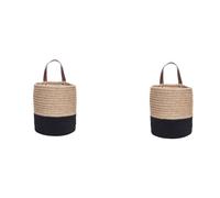 Giwnhvx 2 x Cesto di corda di cotone da appendere alla parete con contenitori per riporre maniglie, organizer per cestini in tessuto per piante da fiori, (S)