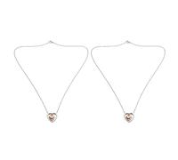 Giwnhvx 2 x Collana con ciondolo di urna di cremazione a forma di doppio cuore di colore rosa