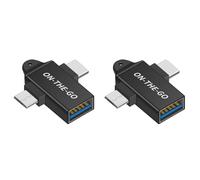Giwnhvx 2 x Convertitore USB C a USB 3.0 OTG Adattatore USB 2 in 1 Tipo C Micro-OTG
