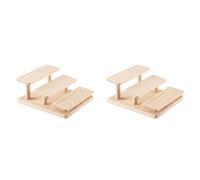 Giwnhvx 2 x espositore in legno a 3 strati con vetro e supporto in legno, organizer per armadietti e scrivanie