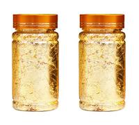 Giwnhvx 2 x Fiocchi di foglie decorative o argento coriandoli fai da te Nail Art Paiting Materiali Decorare Foglio di Carta Forniture per feste, Oro