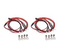 Giwnhvx 2 x Kit di illuminazione a 4 LED 2 2 rossi 3 mm per auto su 1/24 RC assiale SCX24 90081 AXI00002 parti di aggiornamento