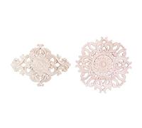 Giwnhvx 2 x lotti di legno intagliato lungo Onlay applique fiori non verniciati pareti armadi porta decorazione tipo: 15 cm tipo A e 21 x 15 cm