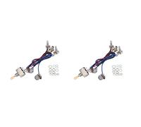 Giwnhvx 2 x Lp Micros Chitarra Elettrica Kit di Cablaggio 2T2V 500K Vasetti Interruttore a 3 vie con Presa per Dual Humbucker les Pual Style,Berretto color crema