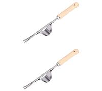 Giwnhvx 2 x manico in legno in acciaio inox da giardino Weeder mano rimozione diserbo taglierina estrattore strumenti multifunzione Weeder