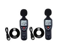 Giwnhvx 2 x misuratore di decibel con sensore di rumore ad alta precisione, misuratore di rumore, registratore di rumore che misura 30-130 dB registrazione USB