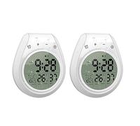 Giwnhvx 2 x Orologio da doccia digitale impermeabile, timer da bagno, orologio da parete digitale da cucina, schermo LCD, formato 12/24 ore