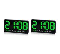 Giwnhvx 2 x Orologio da Parete Digitale, 9,5 pollici, Sveglio LED con Grandi Numeri, Doppio Allarme, per Soggiorno, Camera da Letto, Decorazione di Classe