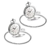 Giwnhvx 2 x orologio da tasca, cinturino in metallo,
