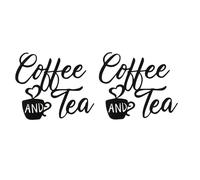 Giwnhvx 2 x Pannello da caffè e bar da tè in metallo da appendere, decorazione per tazza nera, lettera per caffè, fattoria, cucina