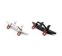 Giwnhvx 2 x Paraurti Anteriore in Metallo per MN D90 D91 D96 D99S MN90 MN99 MN99S 1/12 RC Auto Aggiornamento Parti Accessori, Argento & Nero