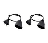 Giwnhvx 2 x Prolunga Elettrica Europea a 2 Pin a in Rame Certificato Vde (0,5 M)
