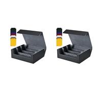 Giwnhvx 2 x Scatola portaoggetti per carte da collezione, oltre 1800 custodie per carte in PU, con chiusura magnetica, per carte magnetiche, colore: nero