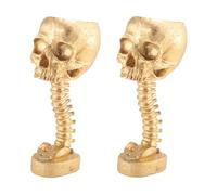 Giwnhvx 2 x Set di giardino e supporto per colonna vertebrale in resina, vaso di cranio in polyresina, decorazione di Halloween, fiore di testesta di cranio umano retrò,