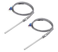 Giwnhvx 2 x Sonde di temperatura in acciaio PT100 RTD cavo sensore 2M 98 mm 3 fili -50-400 Celsius