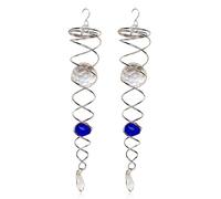 Giwnhvx 2 x Stabilizzatore di Filatore Vento a Coda a Spirale Sfera di Sguardo Blu, Spirale Decorativa, Filatore Vento a Spirale, Decorazione del Giardino