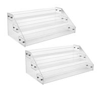 Giwnhvx 2 x Supporto per CD in acrilico trasparente a 3 livelli, supporto per CD
