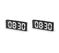 Giwnhvx 2 x sveglia digitale (alimentato a batteria) o orologio da tavolo alimentato da USB modalità notturna Snooze 12/24H orologi LED elettronici nero