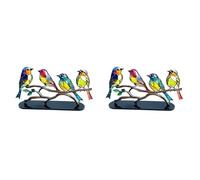 Giwnhvx 2 x Uccelli Macchiati su Ramo, Ornamenti da ufficio, Acrilico Double Face, Planarità, Arte da Tavolo, Decorazione per la Casa