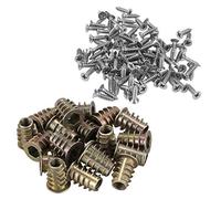 Giwnhvx 20 pezzi M6X 15 mm esagono incassato vite filettatura inserto dado con 100 viti piatte in acciaio inox 12 x 3 mm