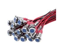 Giwnhvx 20 Pz 6mm Metallo LED Indicatore di Avvertimento Lampada di Segnalazione Pilota Luci di Bordo con Filo 3V Blu