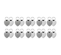 Giwnhvx 20 pz Sublimazione Blanks Portachiavi Glitter PU Cuoio Portachiavi Trasferimento Calore Portachiavi Sublimazione Bianco Cuore Forma Argento