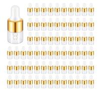 Giwnhvx 200 Pezzi Mini Flacone Contagocce in Vetro Bulk Flaconi Contagocce Essenziali Trasparenti Piccoli Contenitori di Campione di Vetro 1 Ml