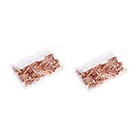 Giwnhvx 200 Set di Rivetti in Rame e Bavure Rondelle in Pelle Rivetto di Rame Clip per Collane in Pelle Fai da te Forniture Artigianali