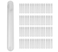 Giwnhvx 200Pcs 12X100mm Laboratorio Trasparente Laboratorio Plastica Trasparente Provette Fiale con Tappi Spinta Forniture di Laboratorio Scuola