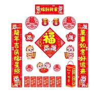Giwnhvx 2024 anno Cinese Couplets Cinese Chunlian Lanterna di Carta Anno del Drago Cinese per la Festa di A