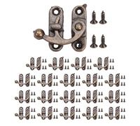 Giwnhvx 20PCS Bronzo Tono Antico Destro Latch Hook Hasp Corno Lock Legno Gioielli Box Chiusura Gancio Chiusura
