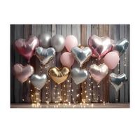 Giwnhvx 210 x 150 cm fondali europei e americani moda palloncino rosa cuore banner fotografia fondali facili da usare, F
