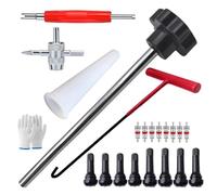 Giwnhvx 23 Pezzi Estrattore Asta Valvola Pneumatico Kit Strumenti di Riparazione Pneumatico Metallo Estrattore Auto Metallo Smontaggio Pneumatico Ruota Installatore A