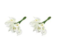 Giwnhvx 24 mini calla artificiali, bouquet di fiori artificiali, decorazione per matrimoni, ghirlande fai da te, regalo bianco
